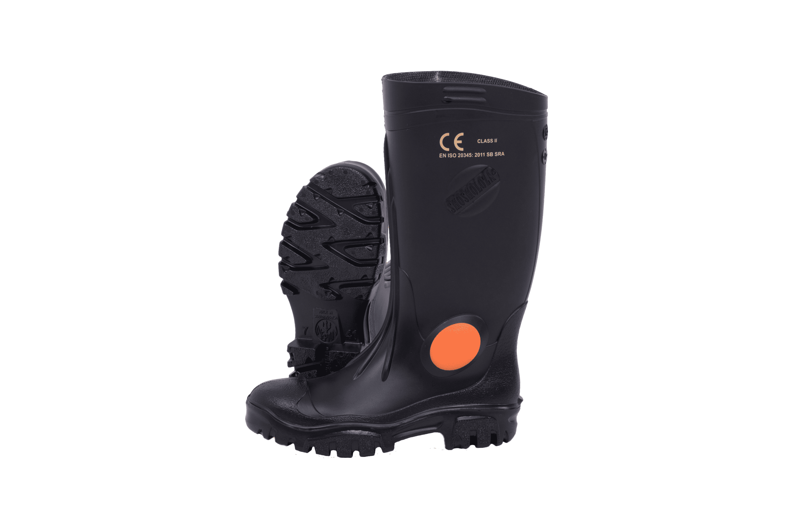 Shosholoza Heavy Duty Gumboots with Steel toe - Black