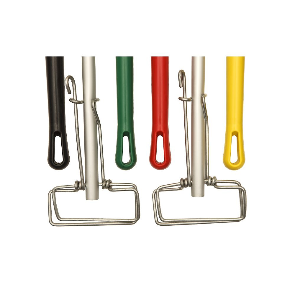 Spring Clip Fan Mop Holder with Aluminium Overmoulded Plastic Handle - Each