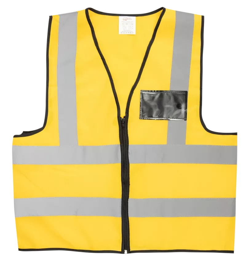 Solid Reflective Vest with Zip & ID Pocket