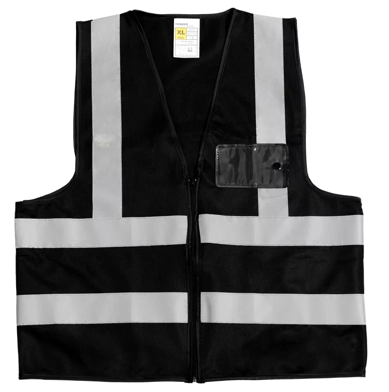 Solid Reflective Vest with Zip & ID Pocket