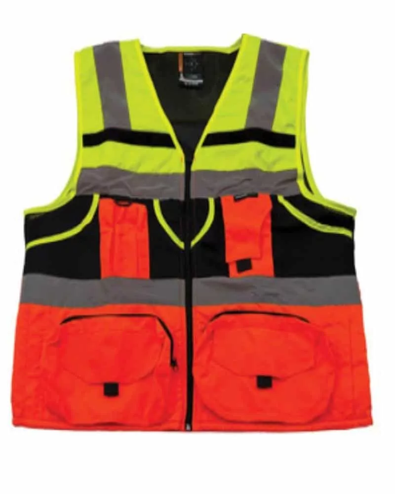 NEO Explorer Vest with Multi Pocket - Lime/Orange