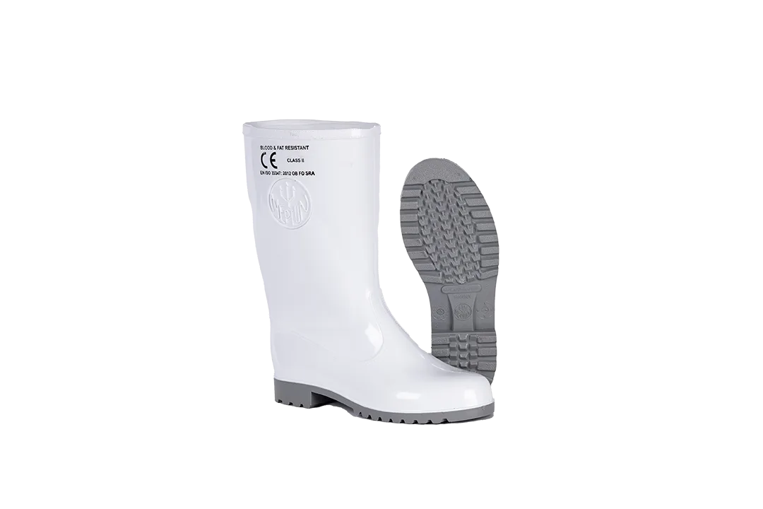 Marina Virgin PVC Gum Boots -White/Grey