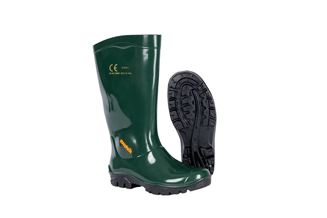 Neptun Shova Semi Recycled PVC Gum Boots - Green/Black
